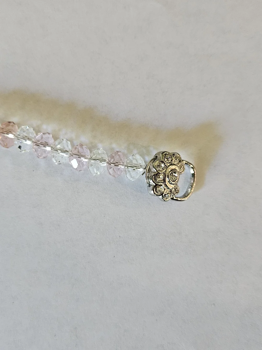Crystal Bead Stretch Bracelet in Clear, Pink & Peach Girls Kids